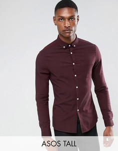 Приталенная оксфордская рубашка ASOS TALL - Красный