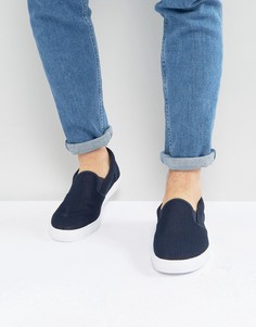 Темно-синие сетчатые кеды-слипоны ASOS - Темно-синий