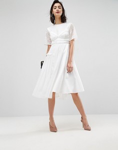 Атласное платье с отстегиваемым бралеттом ASOS PREMIUM - Белый