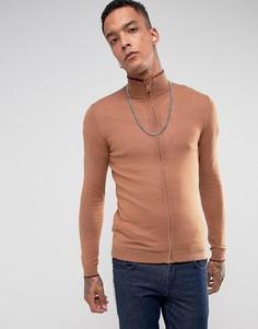 Облегающая спортивная куртка цвета ржавчины ASOS - Оранжевый