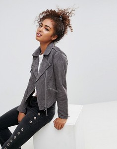 Замшевая байкерская куртка ASOS - Серый