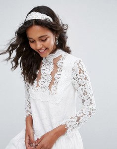 Повязка на голову с пайетками ASOS BRIDAL - Кремовый