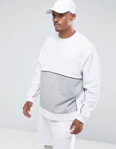 Оверсайз-свитшот со вставками и окантовкой ASOS - Белый