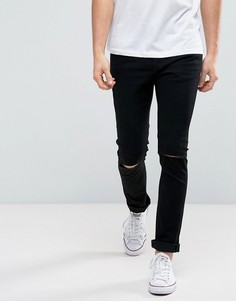 Черные рваные джинсы скинни Only &amp; Sons - Черный