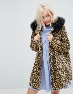 Oversize-куртка с леопардовым принтом Lazy Oaf - Мульти