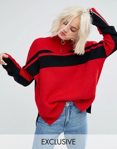 Джемпер с высоким воротом и молнией Lazy Oaf - Красный