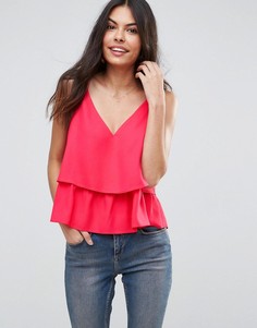 Двухслойный топ на бретельках ASOS - Розовый