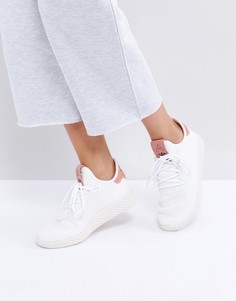 Белые кроссовки с розовыми вставками adidas Originals X Pharrell Williams - Белый