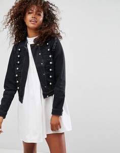 Джинсовая куртка в стиле милитари ASOS - Черный