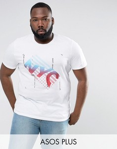 Футболка с принтом ASOS PLUS - Белый