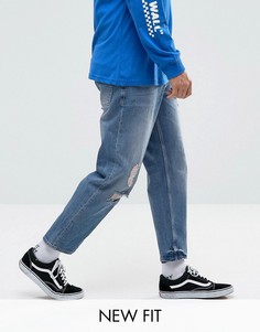 Синие джинсы с рваной отделкой ASOS - Синий
