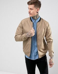 Однотонный бомбер Only &amp; Sons - Бежевый