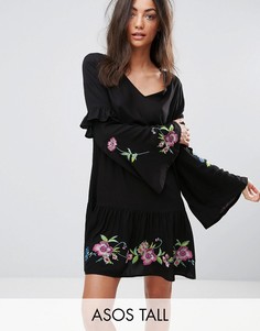 Свободное платье с вышивкой ASOS TALL ULTIMATE - Мульти