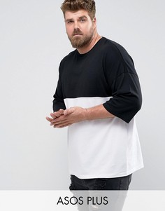 Оверсайз-футболка колор блок ASOS PLUS - Черный