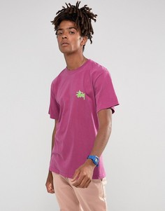 Футболка ягодного цвета с логотипом Stussy - Розовый