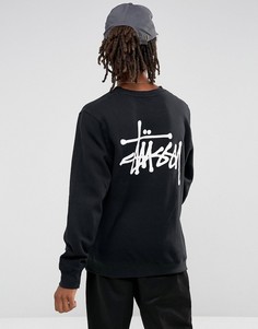 Черный свитшот с принтом на спине Stussy - Черный