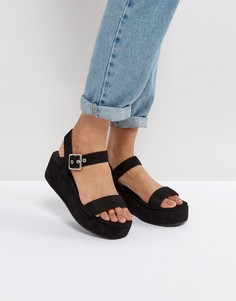 Сандалии на танкетке ASOS TOUCAN - Черный