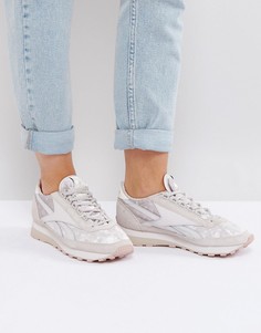 Сиреневые кроссовки из бархата Reebok Classic - Фиолетовый