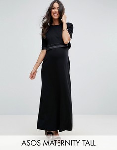 Двухслойное платье макси ASOS Maternity TALL NURSING - Черный