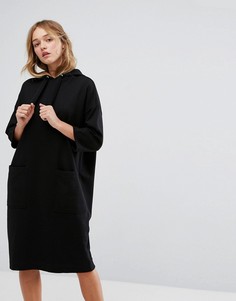 Трикотажное платье с капюшоном Monki - Черный