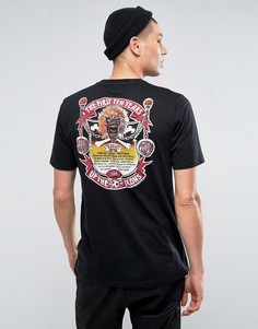Длинная футболка с принтом ASOS Iron Maiden - Черный
