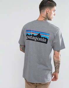 Patagonia T-Shirt With P-6 Back Logo Print in Grey Marl - Серый
