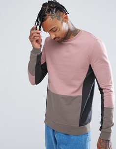 Розовый обтягивающий свитшот со вставками ASOS - Розовый