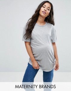Свободная футболка бойфренда New Look Maternity - Серый