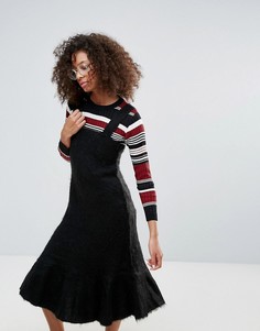 Платье с лямками и баской по краю Monki - Черный