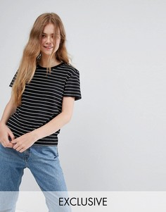 Футболка бойфренда в полоску Monki - Черный