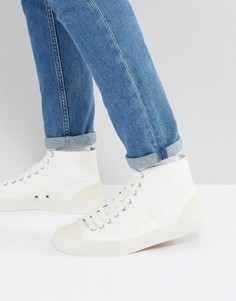 Белые парусиновые кроссовки Fred Perry Hughes - Белый