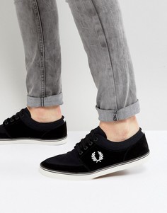 Черные кеды из саржи и замши Fred Perry Stratford - Черный