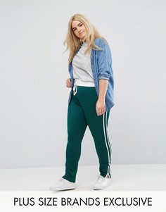 Джоггеры с контрастным поясом и полосами по бокам Missguided Plus - Зеленый
