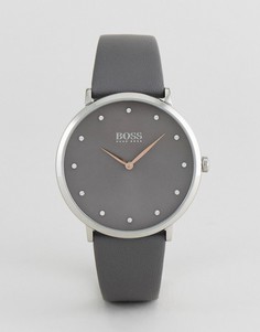 Часы с серым кожаным ремешком BOSS By Hugo Boss 1502413 Jillian - Серый