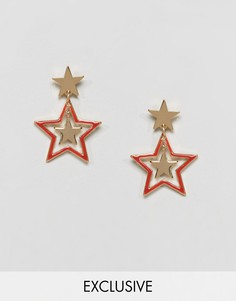 Серьги-гвоздики с тремя звездами Monki - Золотой
