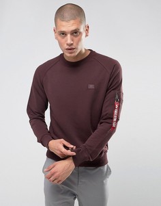 Бордовый свитшот с круглым вырезом Alpha Industries X-Fit - Красный