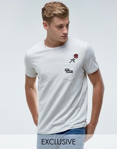 Футболка с вышивкой на кармане Jack & Jones Originals - Серый