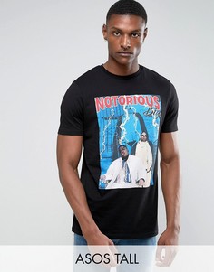 Футболка с принтом Notorious Big ASOS TALL - Черный