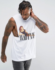 Футболка без рукавов с заниженным вырезом проймы ASOS Whitney - Белый