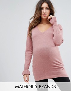 Джемпер с оборками на рукавах Mamalicious - Розовый Mama.Licious