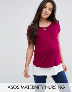 Двухслойная футболка для кормления ASOS Maternity - Красный
