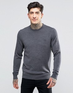 Серый джемпер из мериносовой шерсти с круглым вырезом Fred Perry - Серый