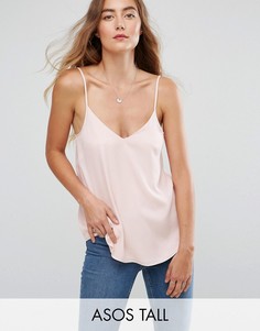 Свободный двухслойный топ ASOS TALL - Розовый
