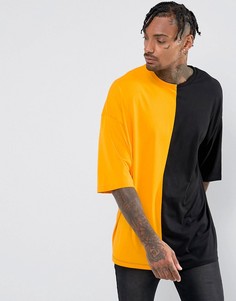 Оверсайз-футболка в стиле колор блок ASOS - Желтый
