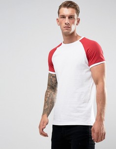 Белая обтягивающая футболка с контрастной отделкой YOURTURN - Серый