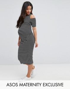 Облегающее платье в полоску для беременных ASOS Maternity - Мульти