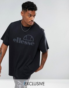 Черная футболка-оверсайз с большим логотипом Ellesse - Черный