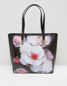 Маленькая сумка-шоппер с цветочным принтом Ted Baker - Черный