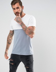 Голубая футболка со вставкой New Look - Синий