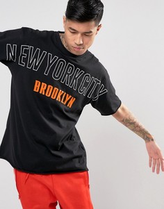 Черная футболка с принтом NYC Brooklyn New Look - Черный